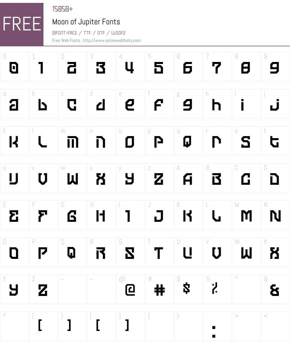 Moon of Jupiter Font Screenshots
