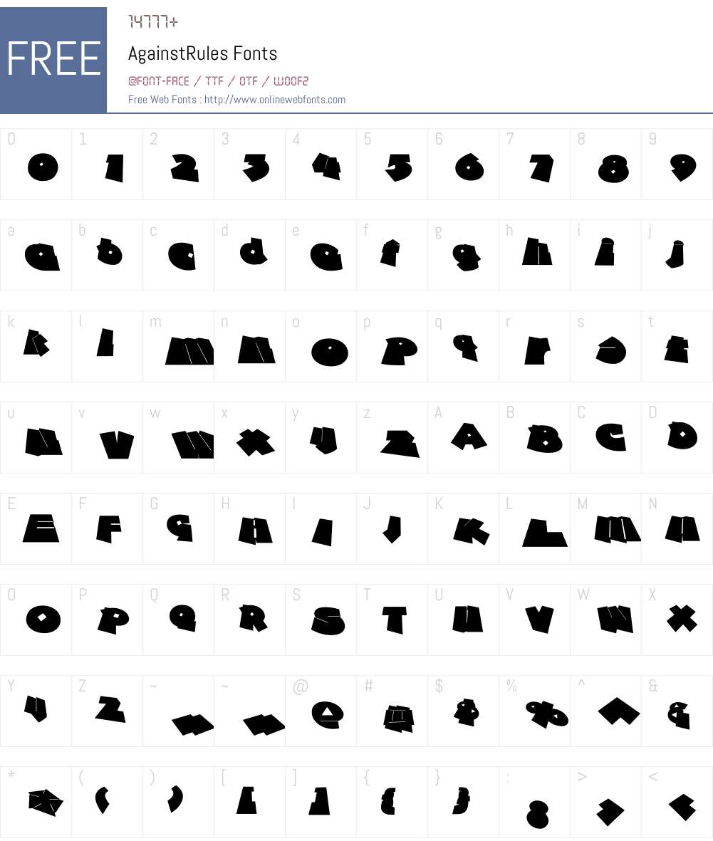 AgainstRules Font Screenshots