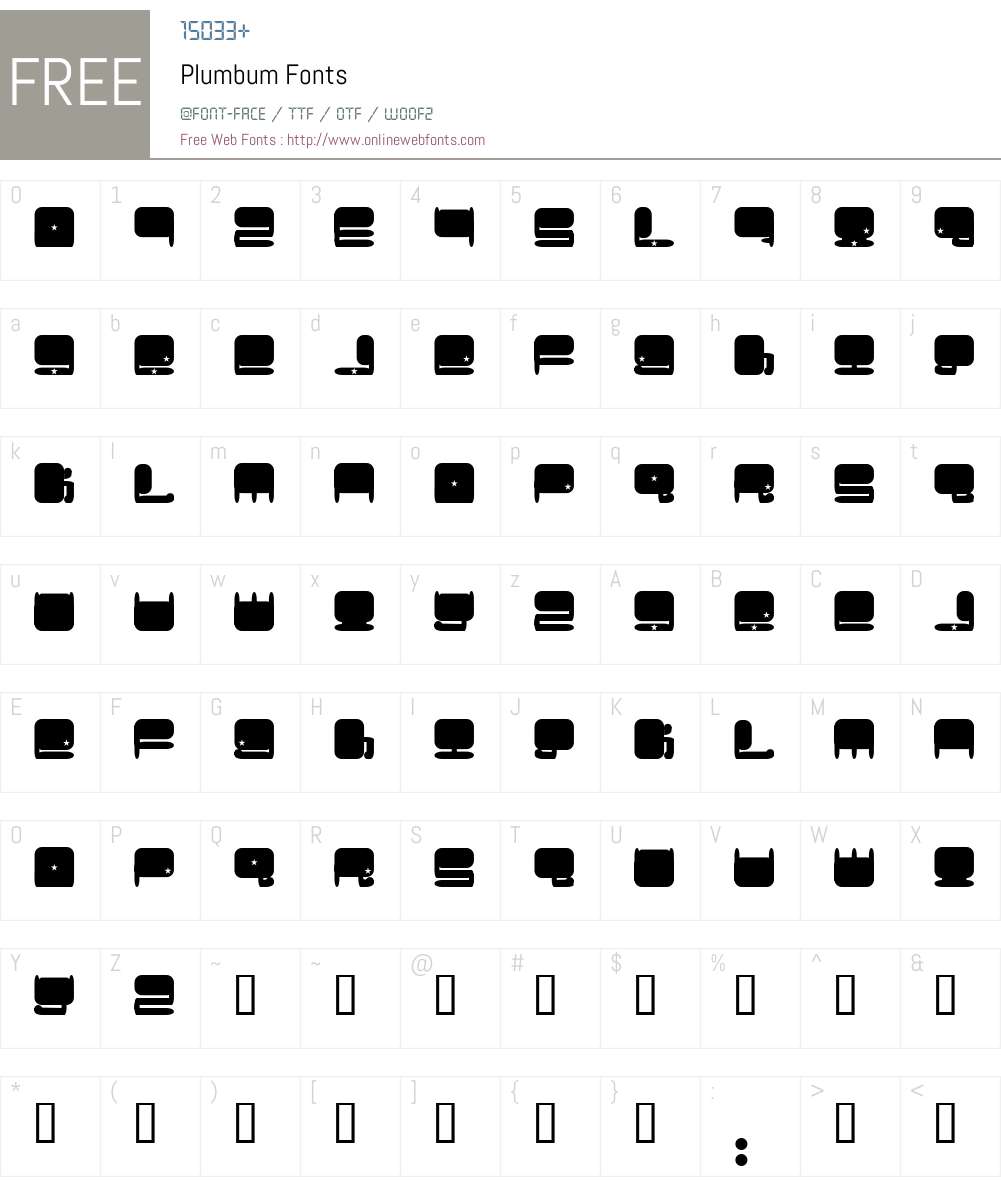 Plumbum Font Screenshots