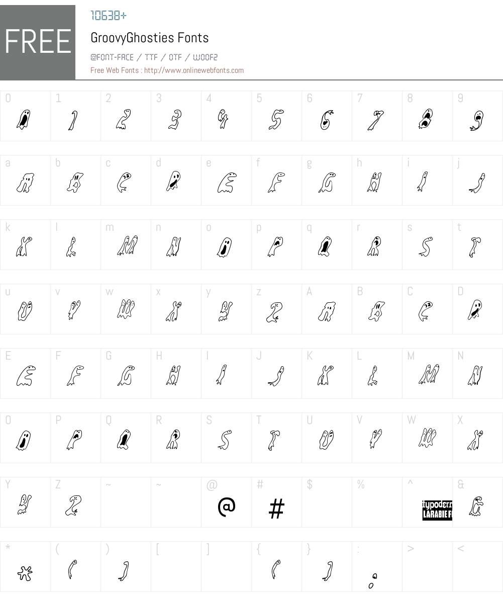 GroovyGhosties Font Screenshots
