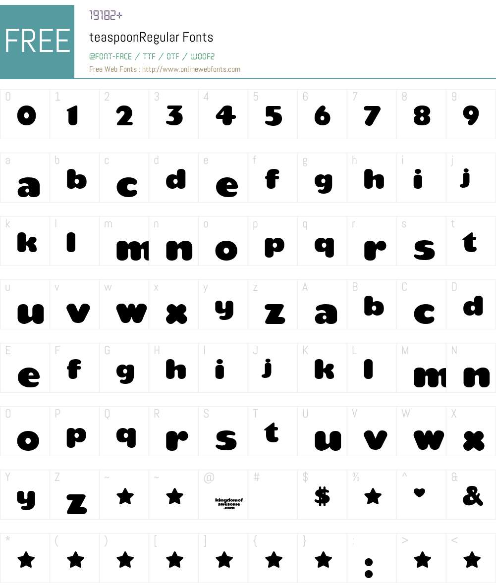 teaspoon Font Screenshots