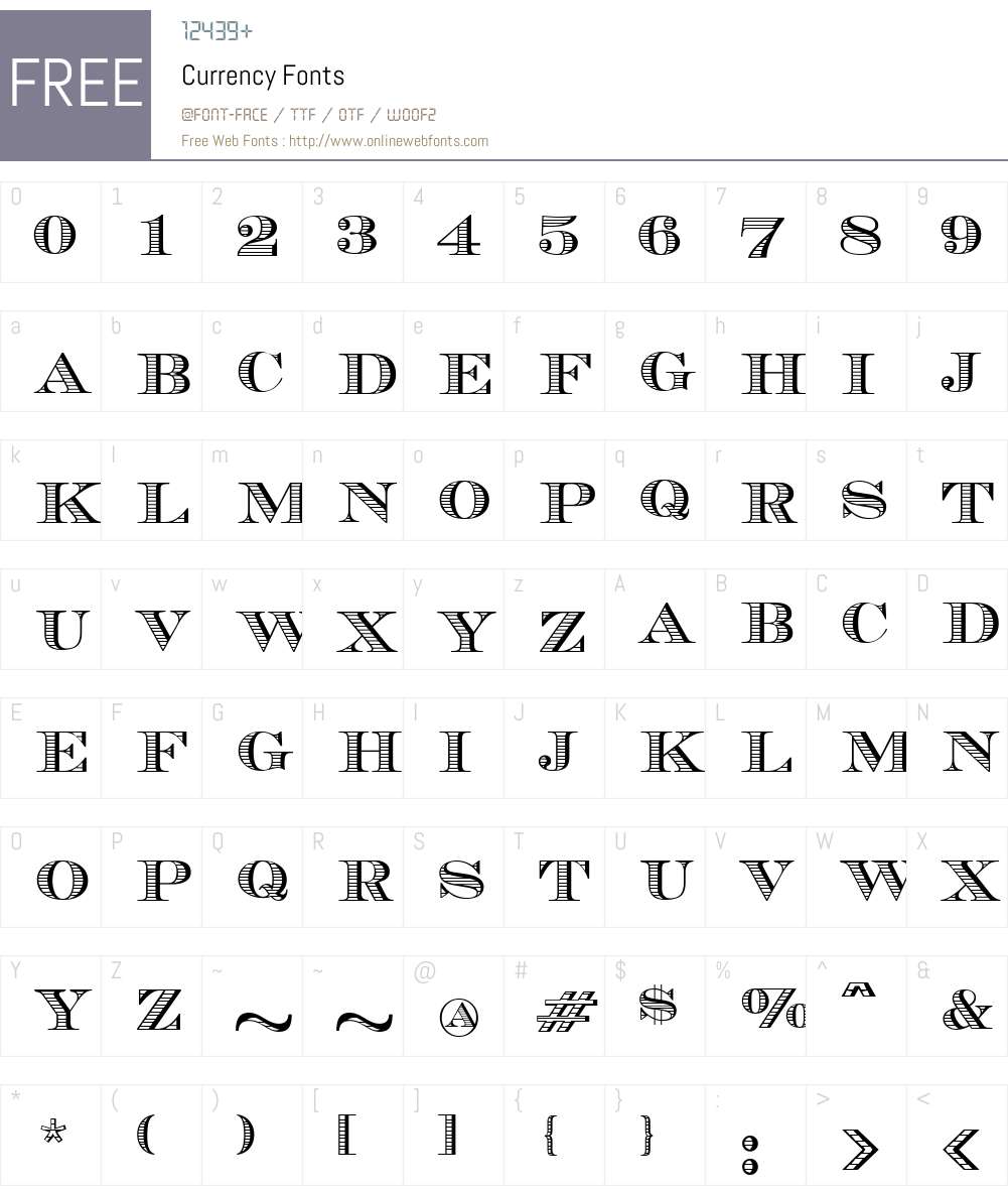 Currency Font Screenshots