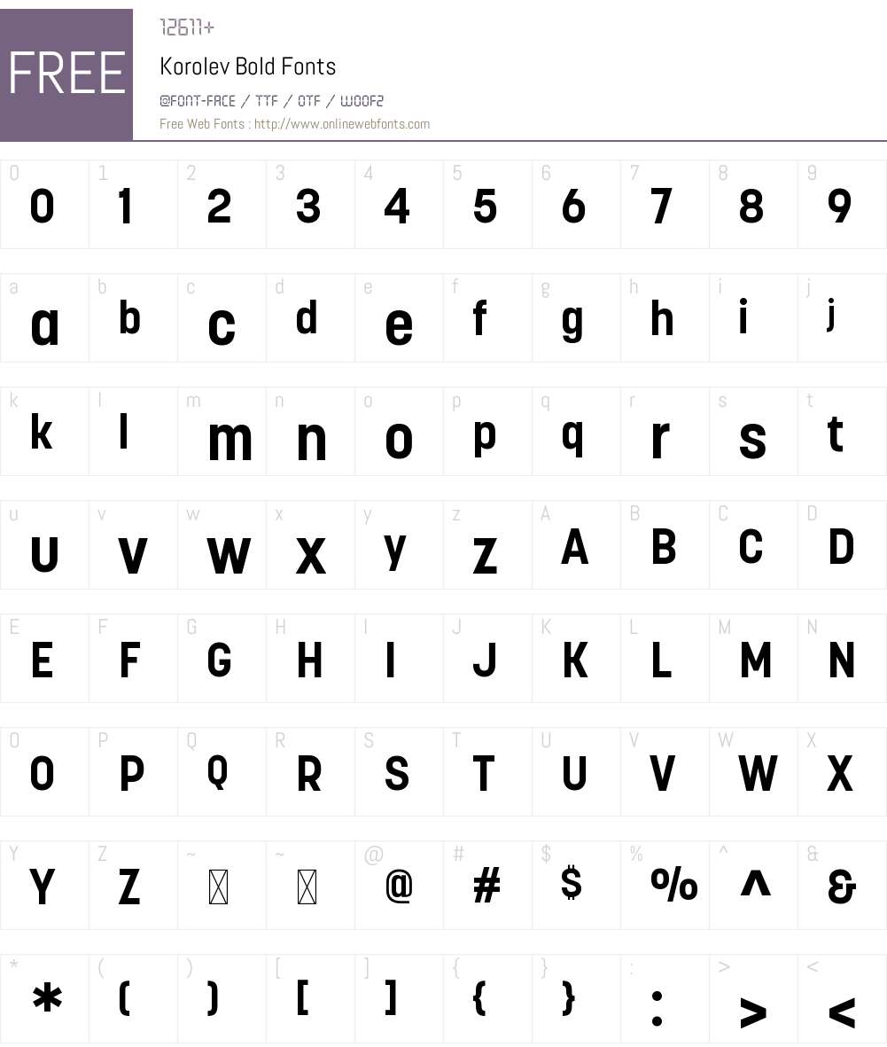 Korolev Bold Font Screenshots