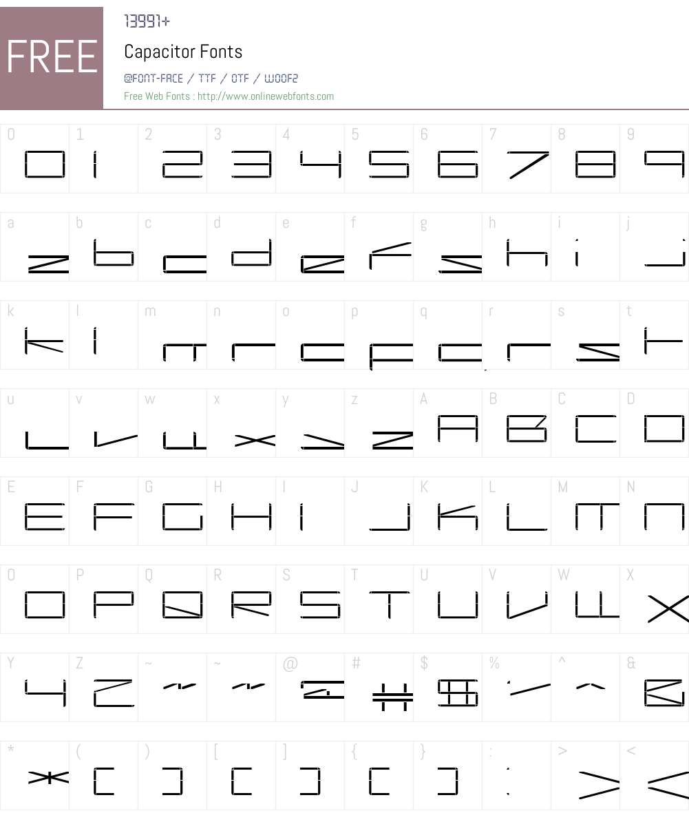 Capacitor Font Screenshots