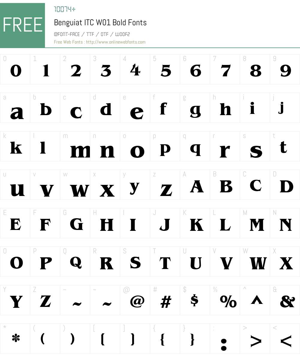 BenguiatITCW01-Bold Font Screenshots