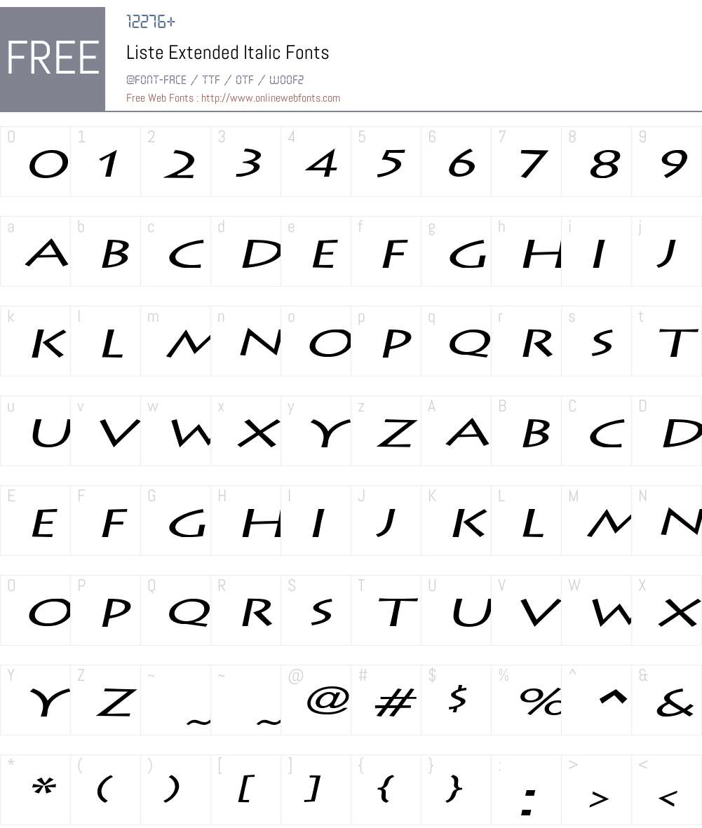 Liste Extended Font Screenshots