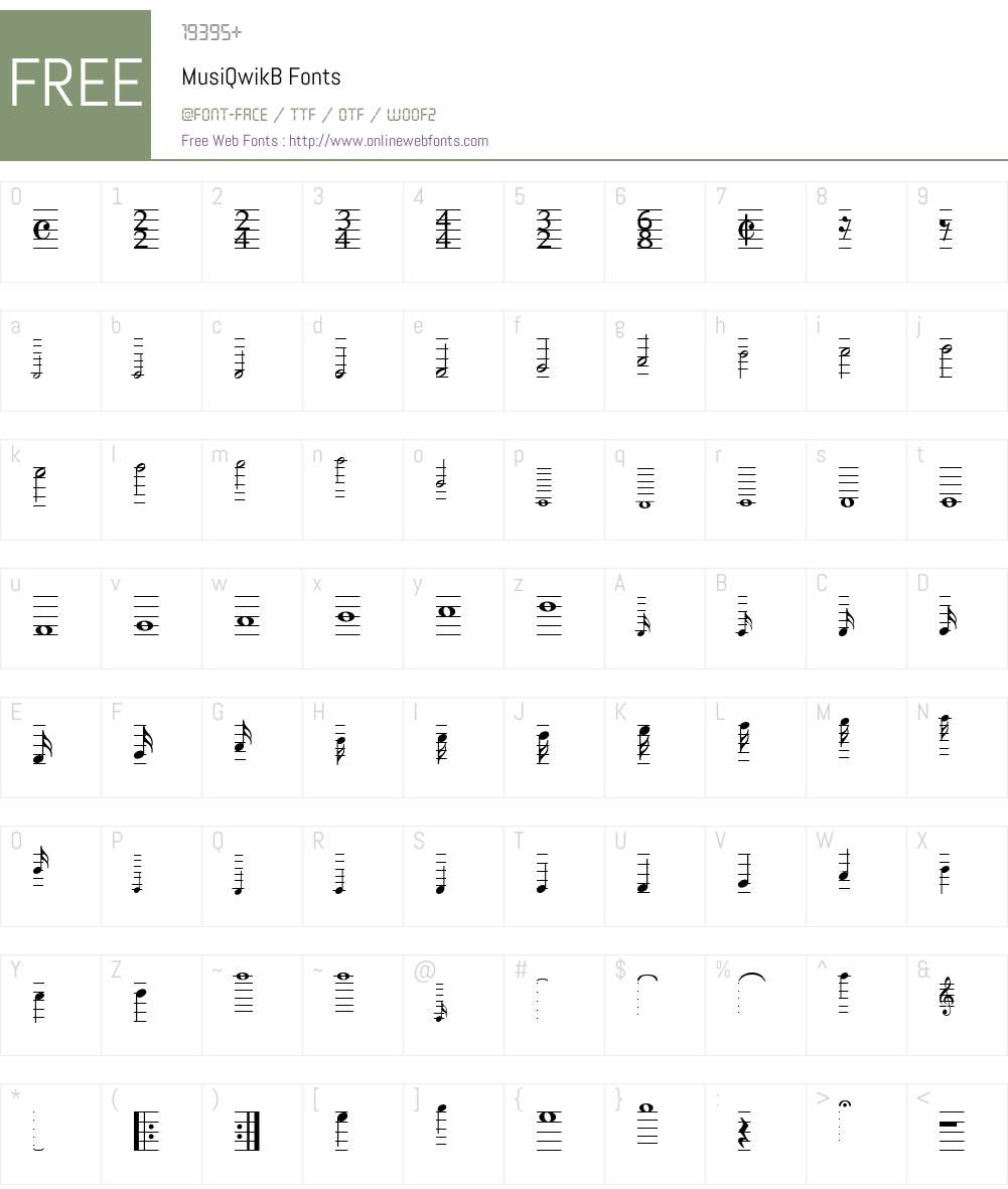 MusiQwikB Font Screenshots
