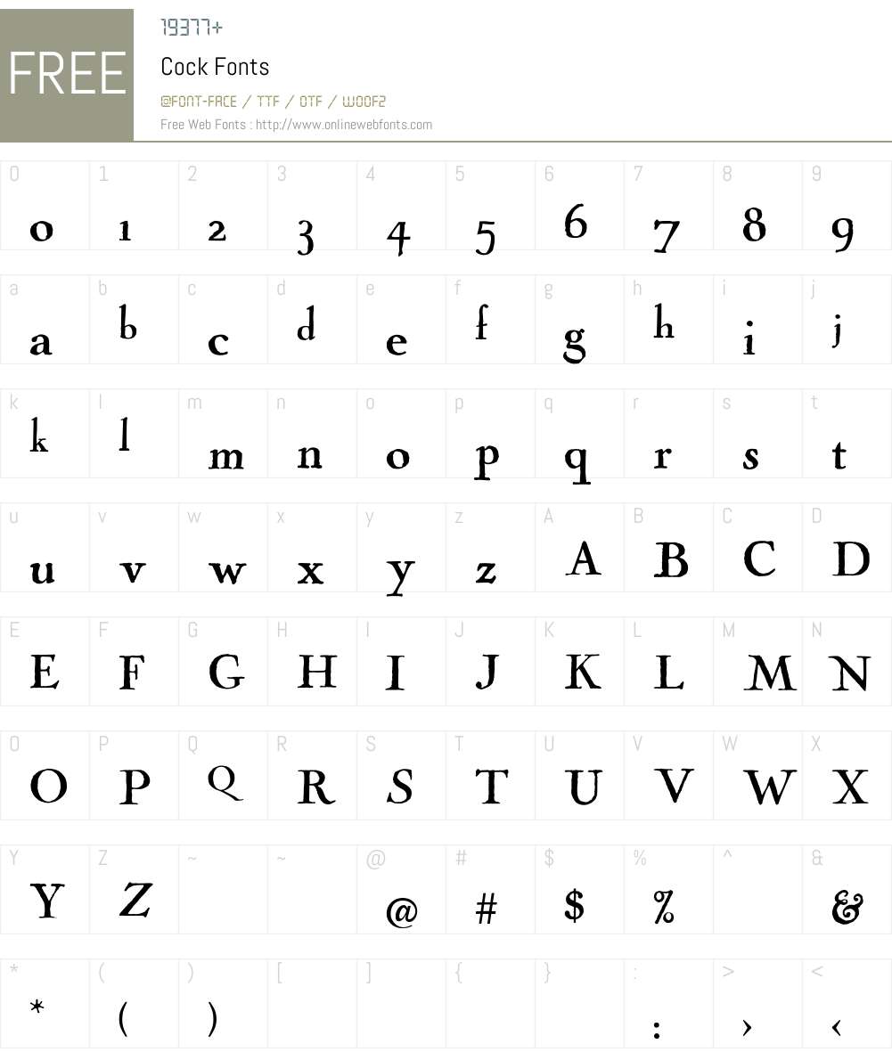 Cock Font Screenshots