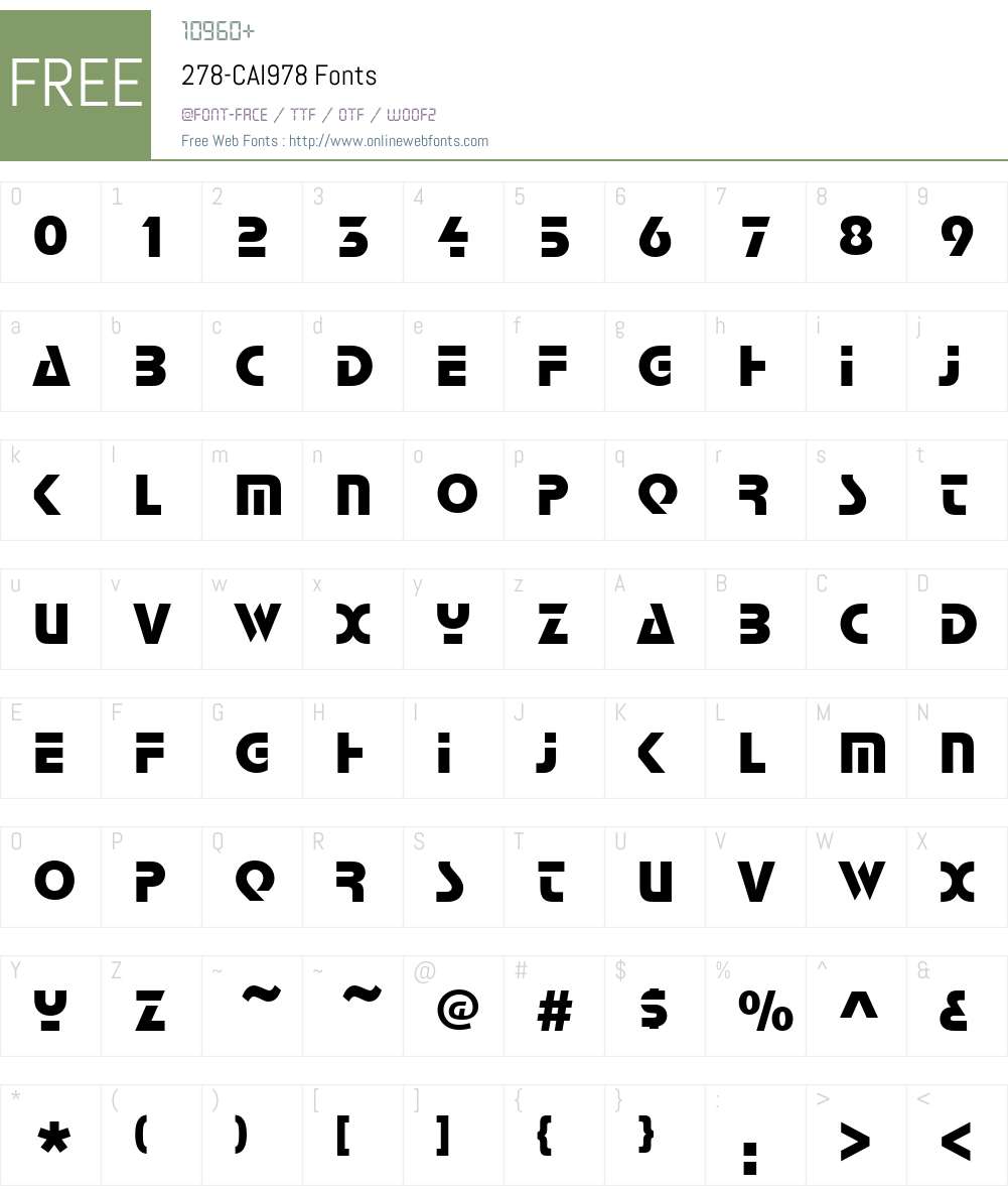 278-CAI978 Font Screenshots