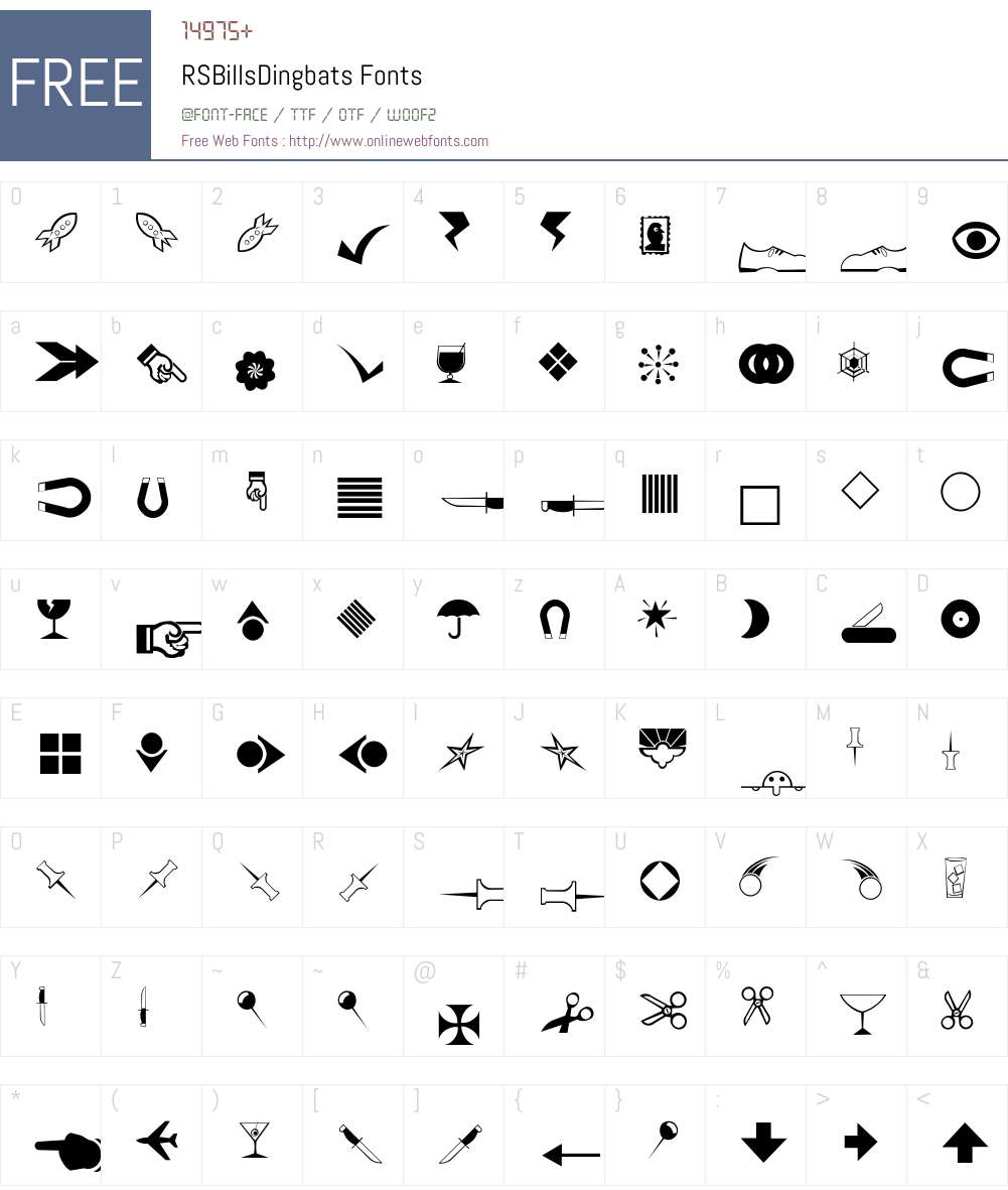 RSBillsDingbats Font Screenshots