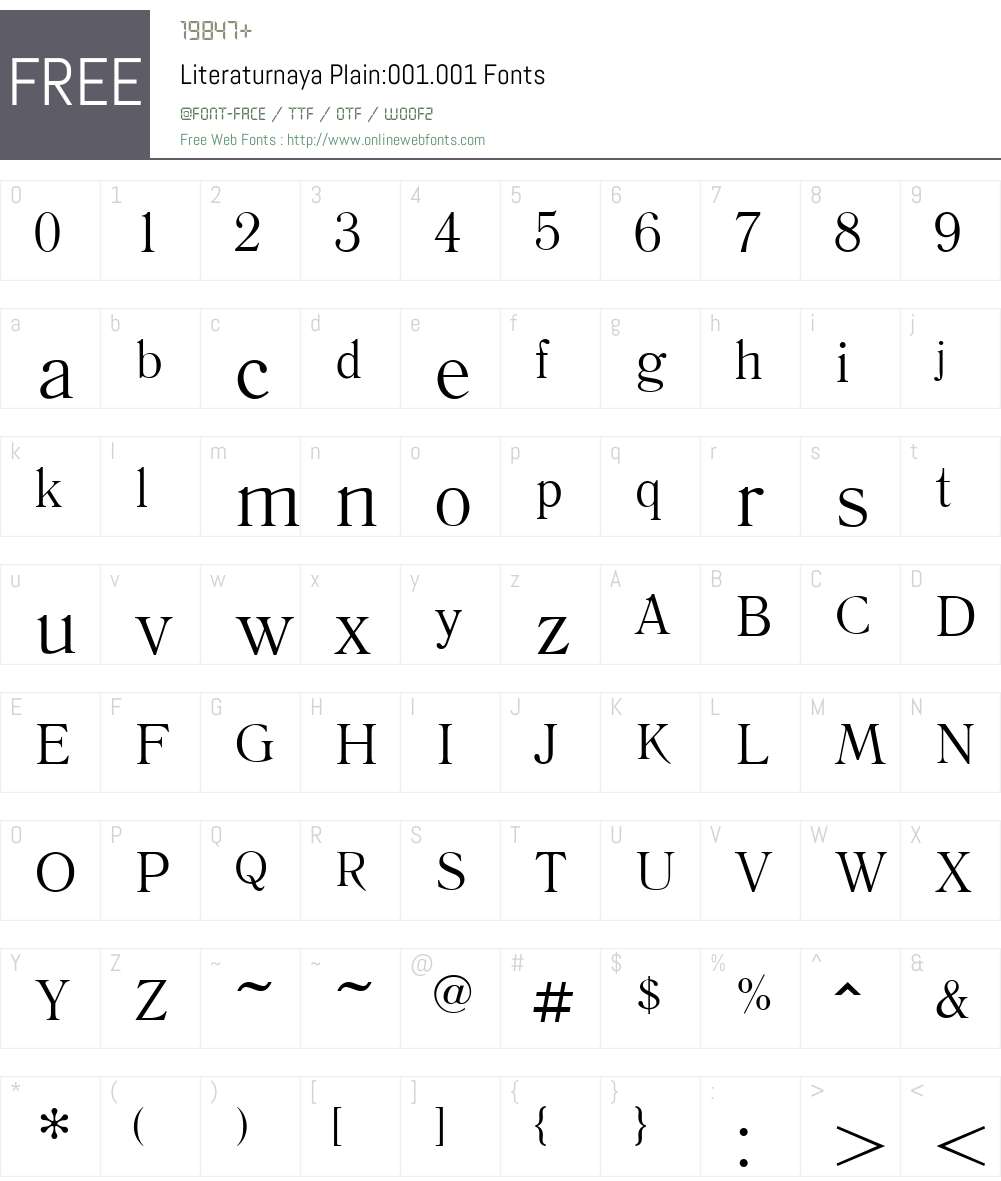 Literaturnaya Font Screenshots
