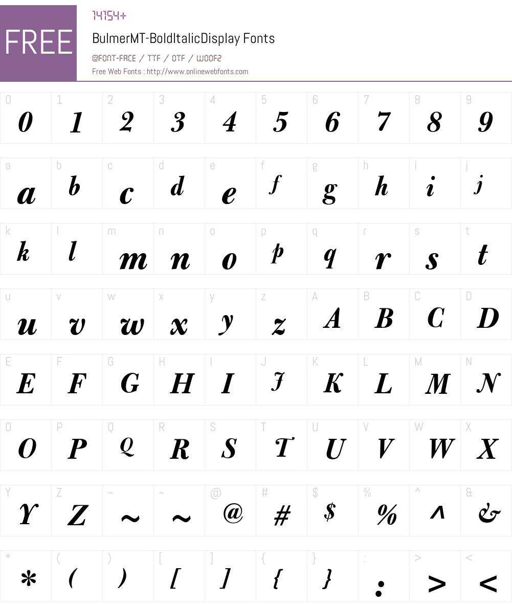 Bulmer MT Display Font Screenshots