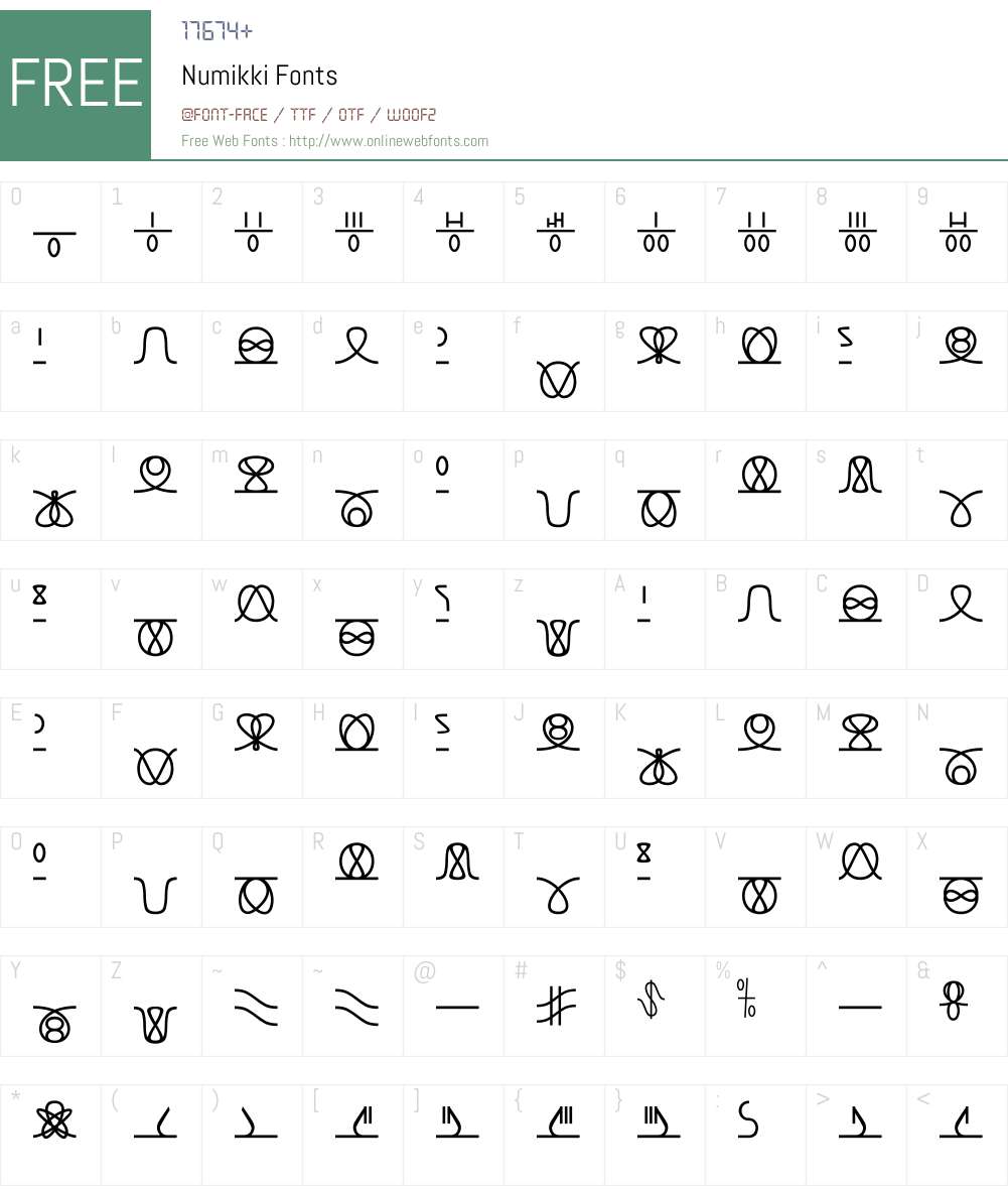 Numikki Font Screenshots