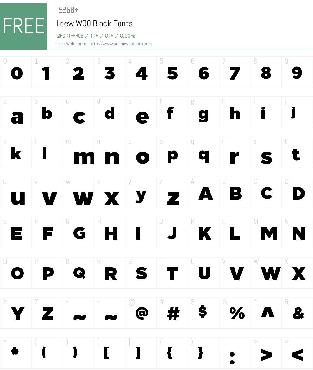 LoewW00-Black Font Screenshots
