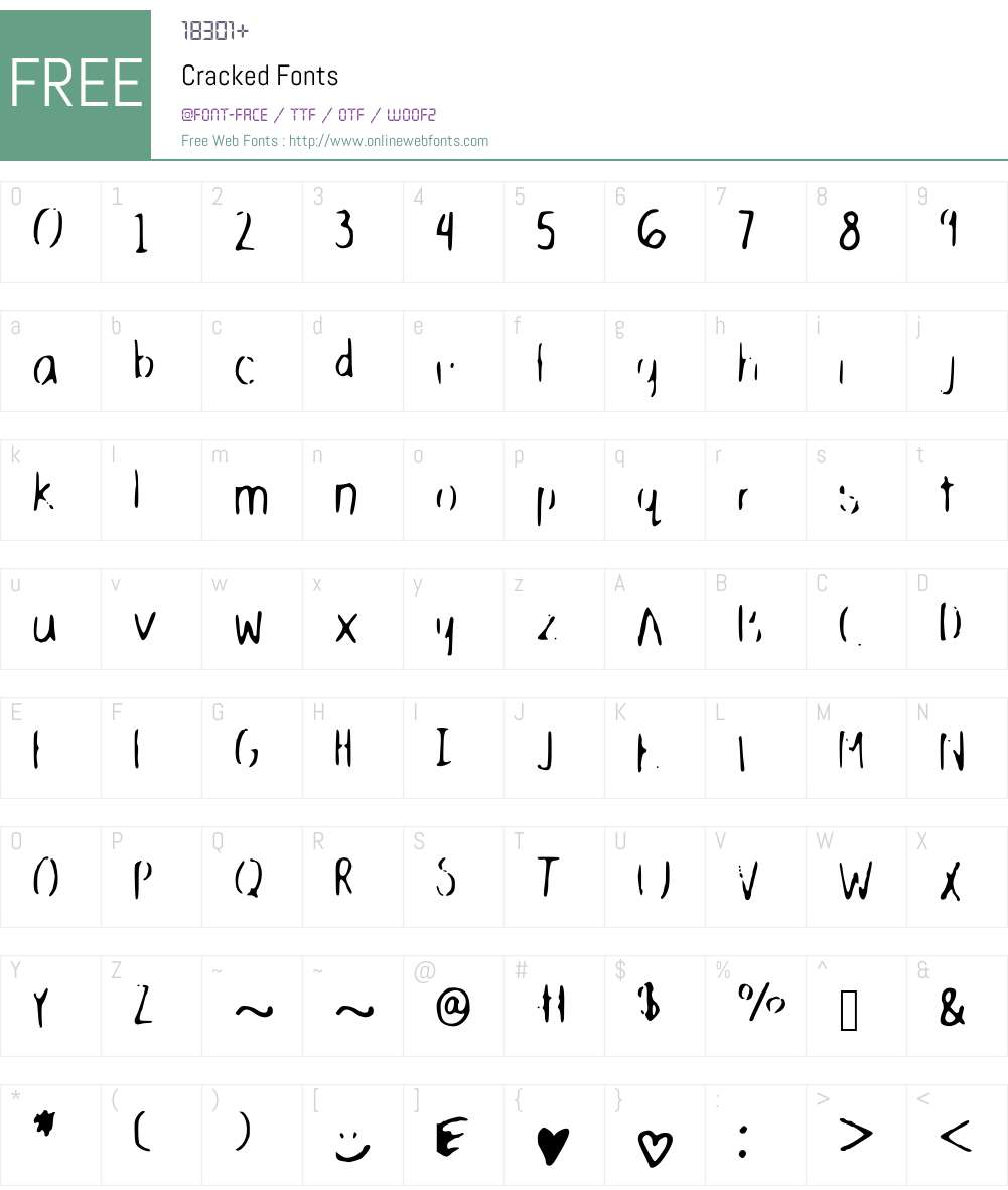 Cracked Font Screenshots