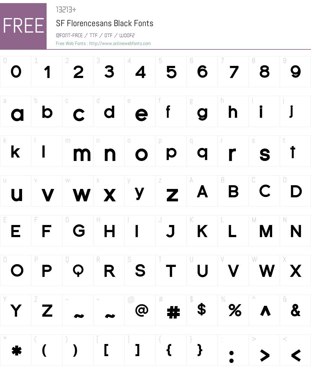 SF Florencesans Black Font Screenshots