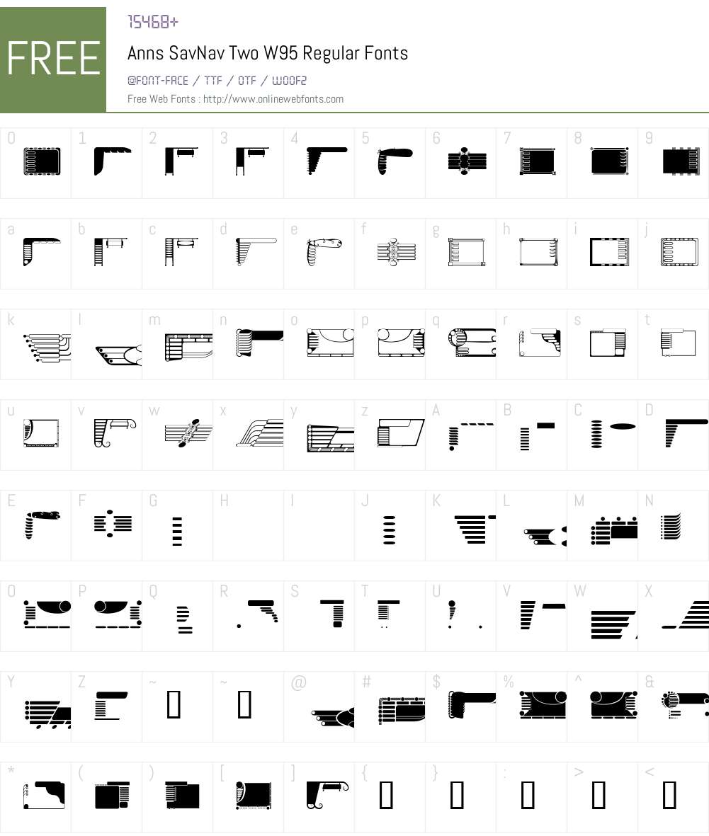 Ann's SavNav Two Font Screenshots