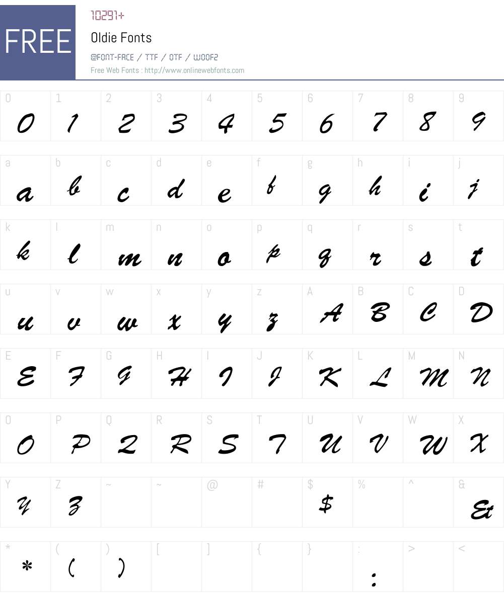 Oldie Font Screenshots