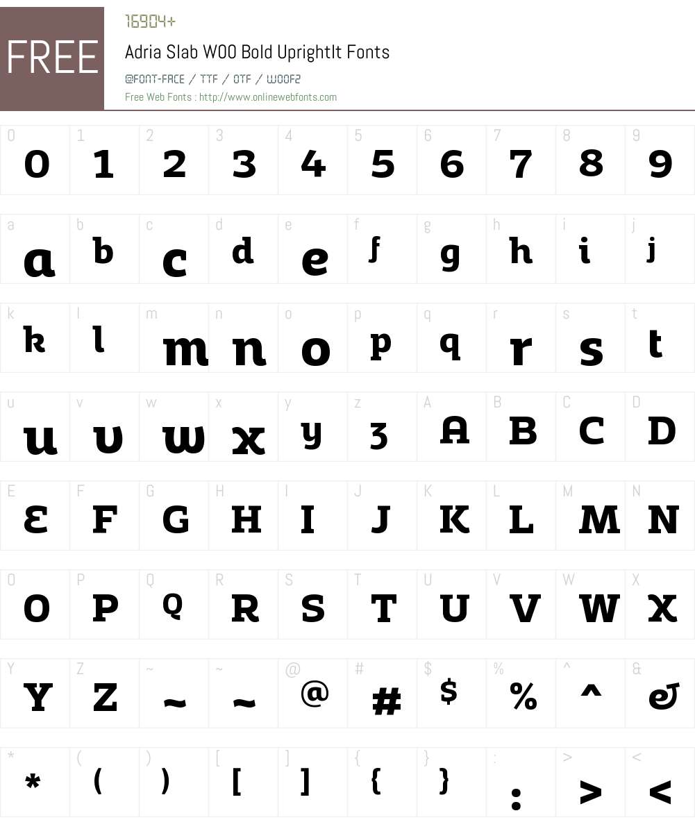 AdriaSlabW00-BoldUprightIt Font Screenshots