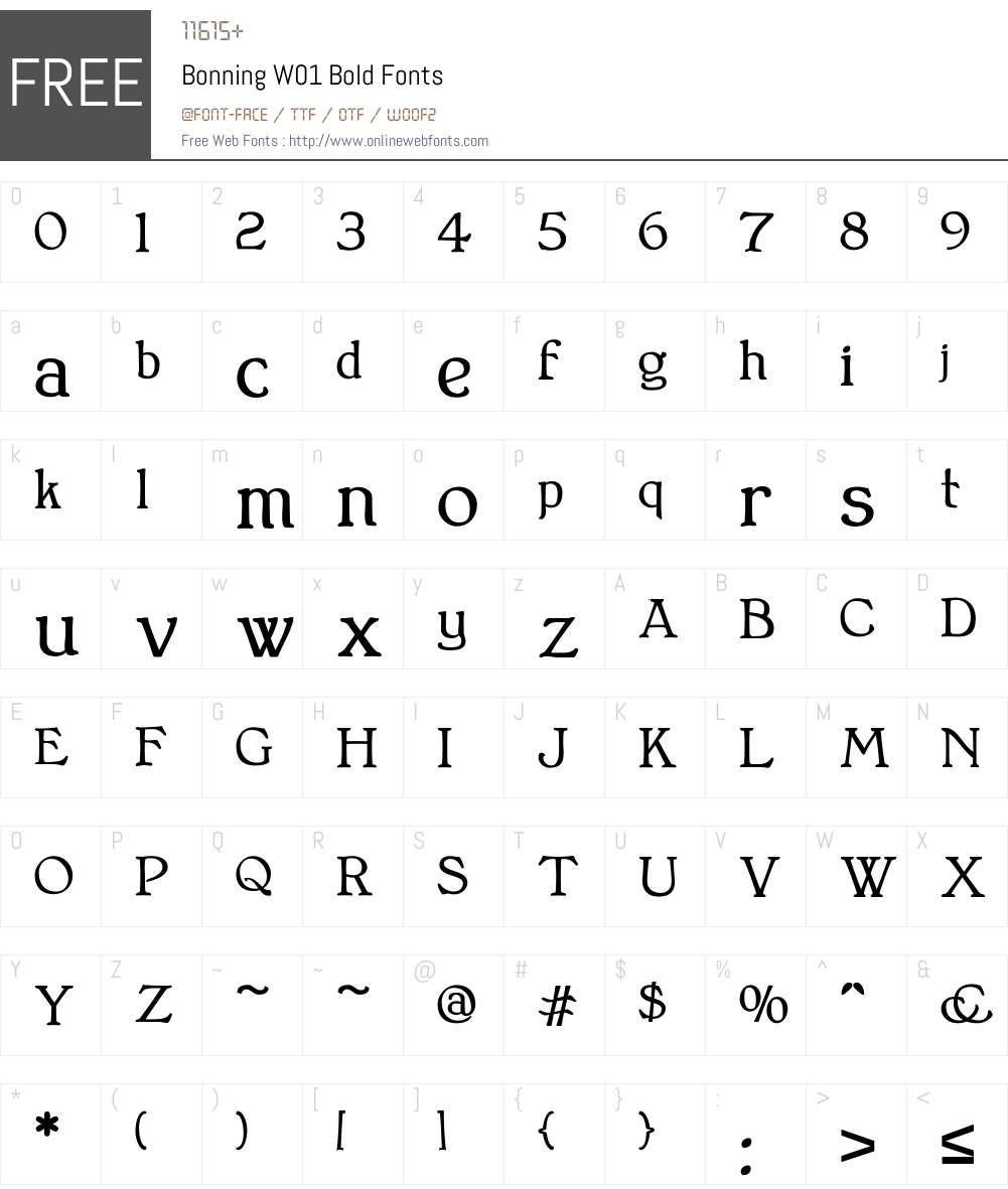 BonningW01-Bold Font Screenshots