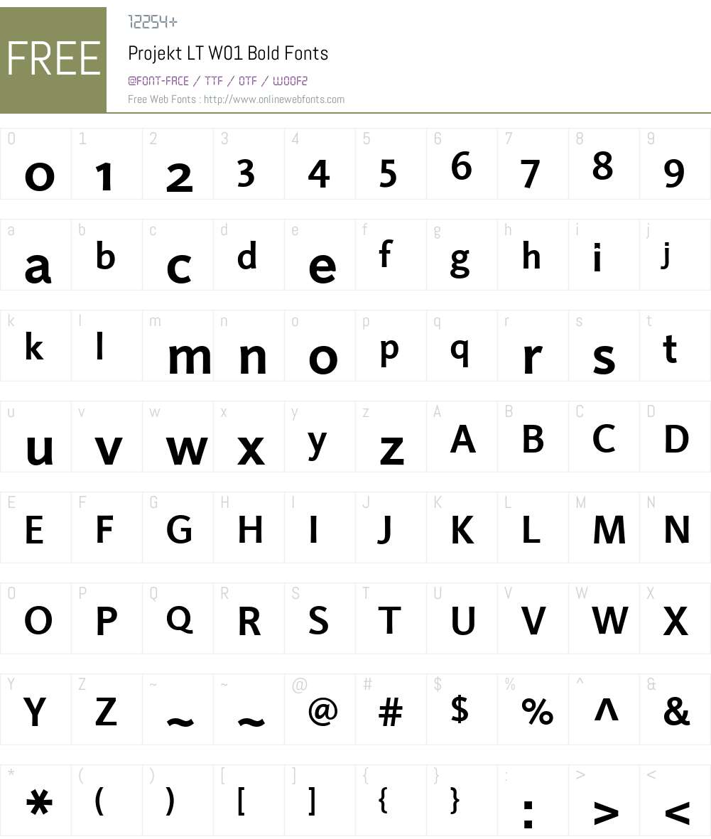 ProjektLTW01-Bold Font Screenshots