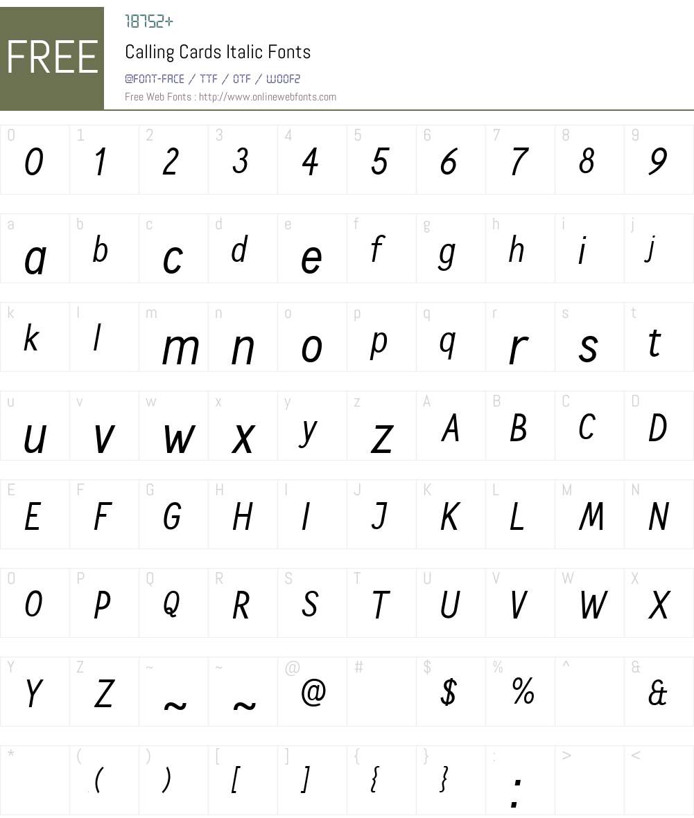 Calling Cards Font Screenshots