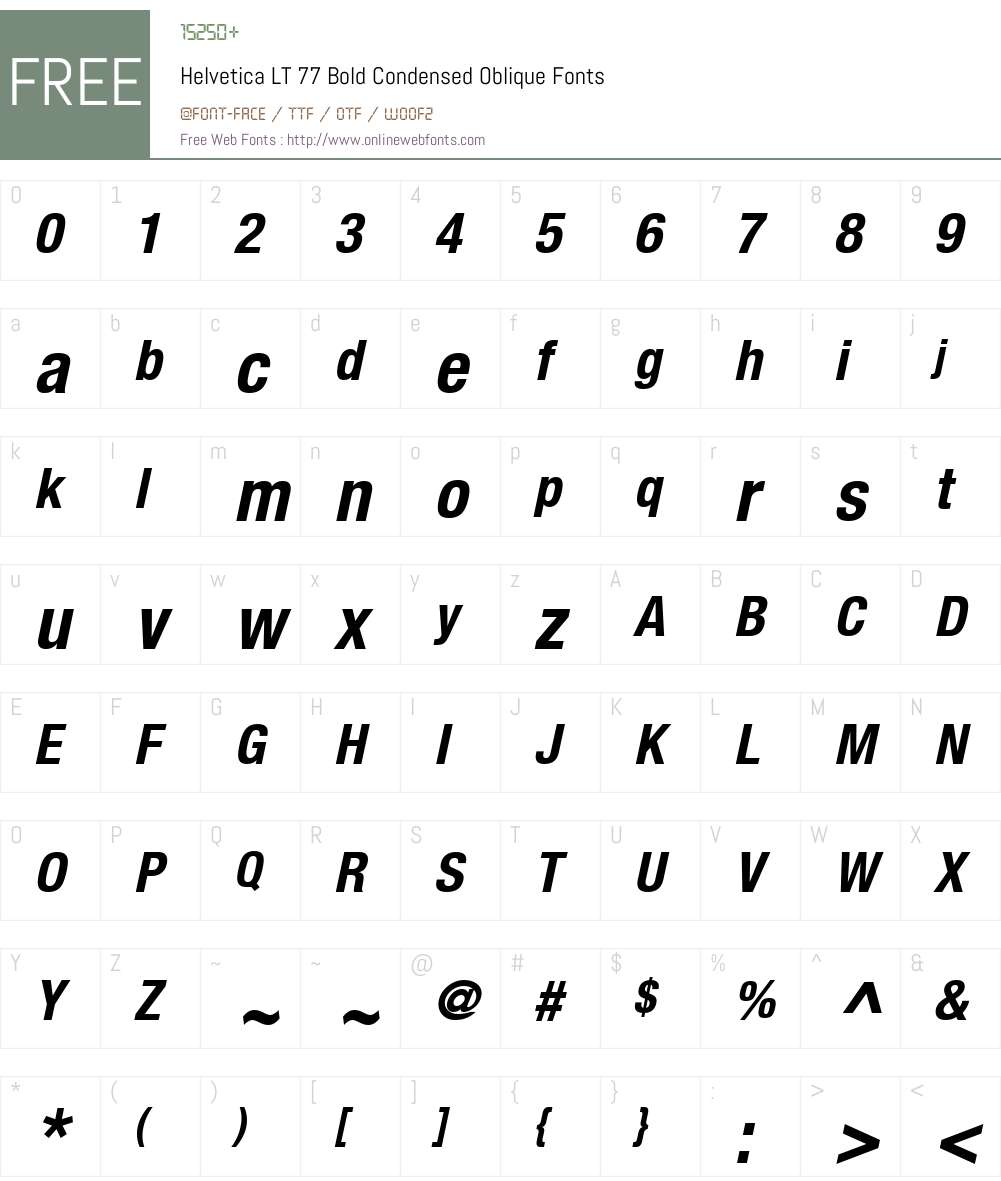 HelveticaNeue LT 57 Cn Font Screenshots