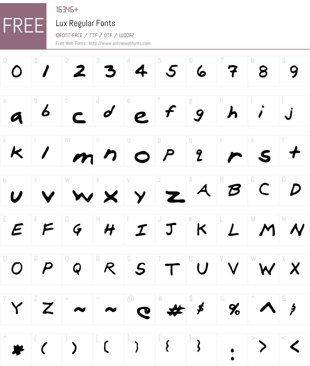Lux Font Screenshots