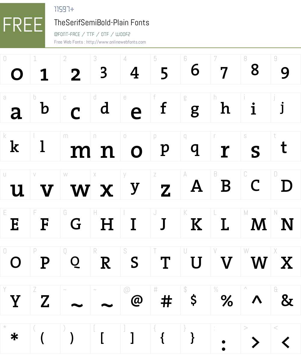 The Serif Semi Bold- Font Screenshots