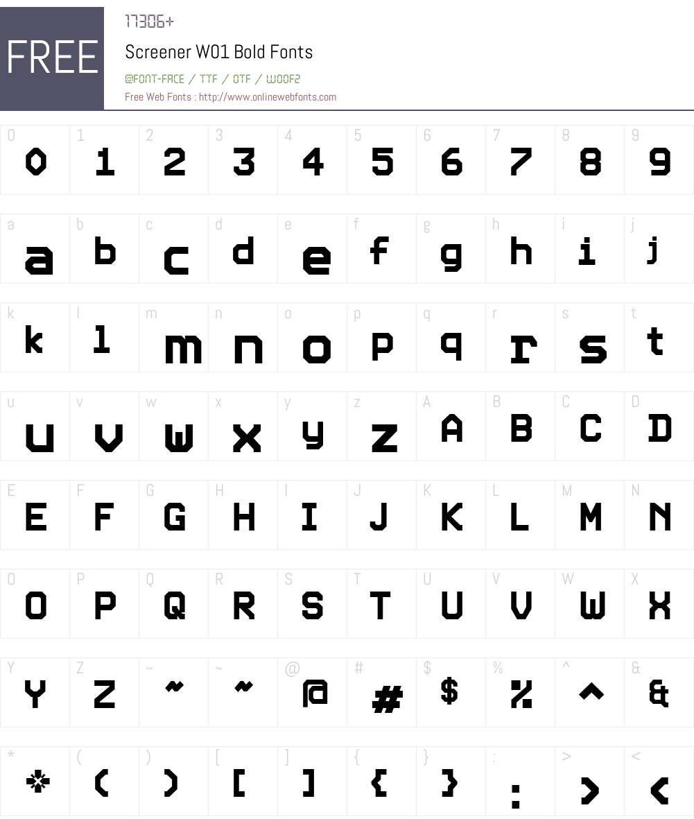 ScreenerW01-Bold Font Screenshots