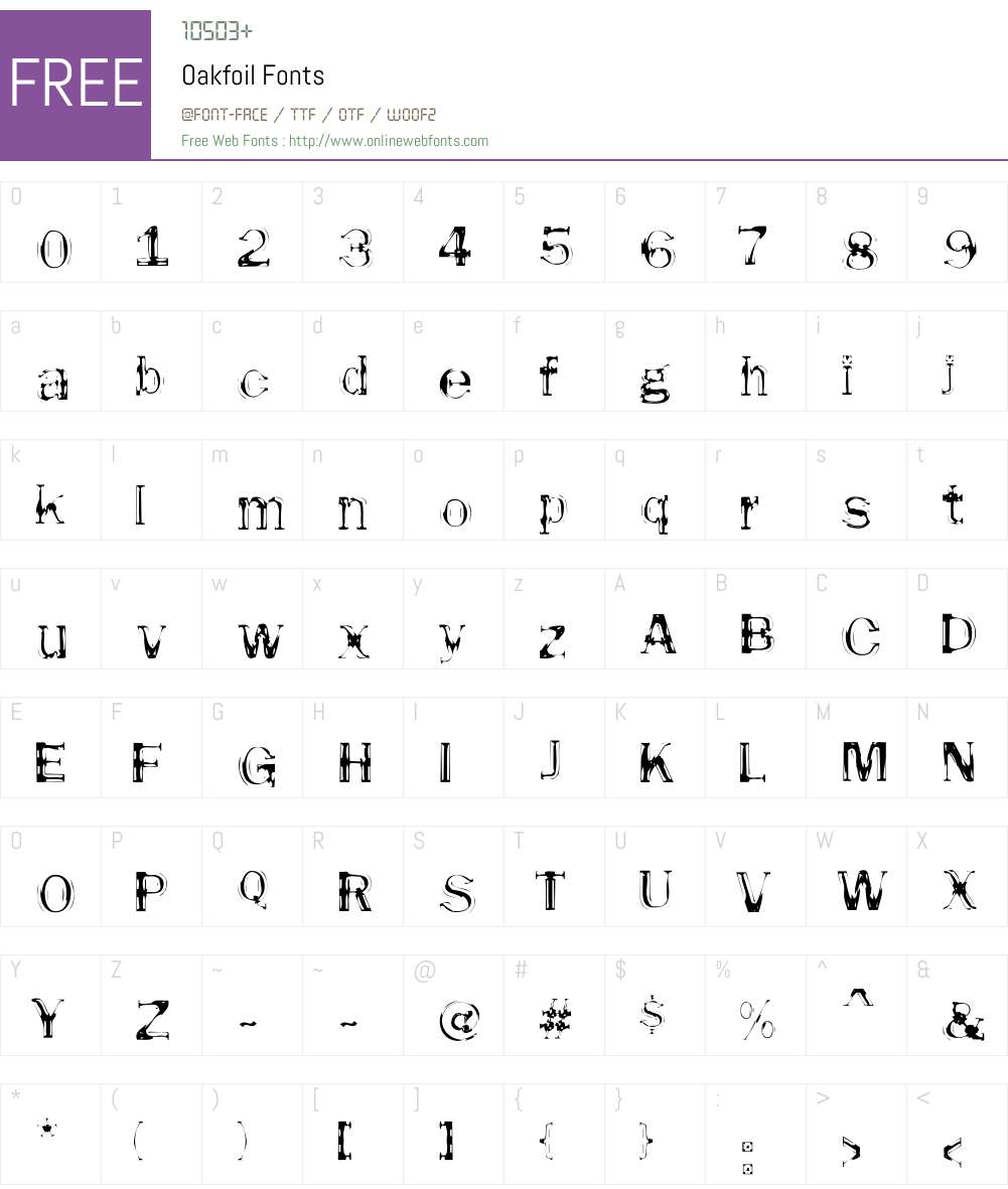 OakW00-Oakfoil Font Screenshots