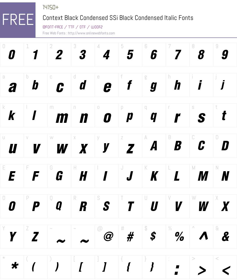 Context Black Condensed SSi Font Screenshots