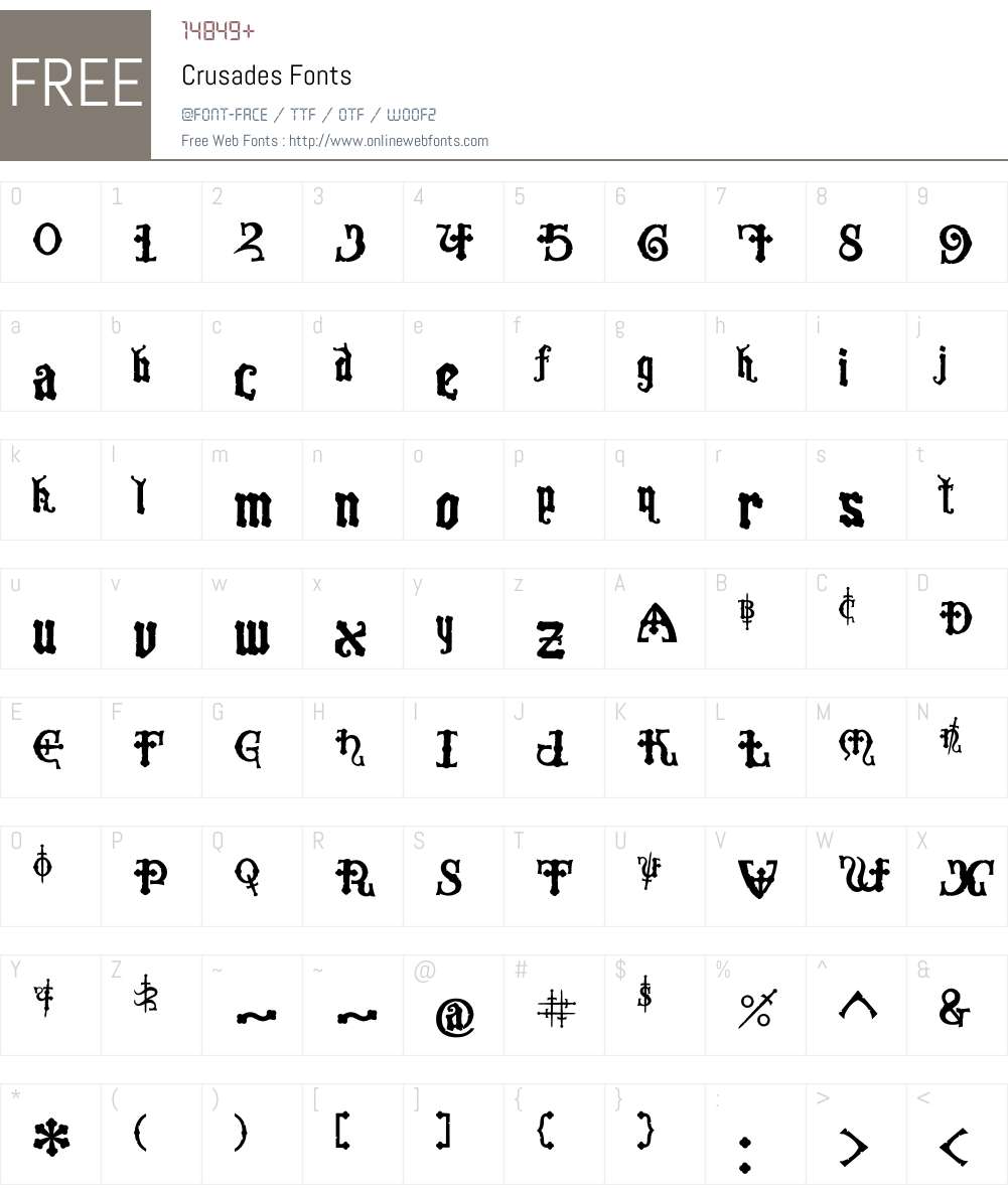 Crusades Font Screenshots