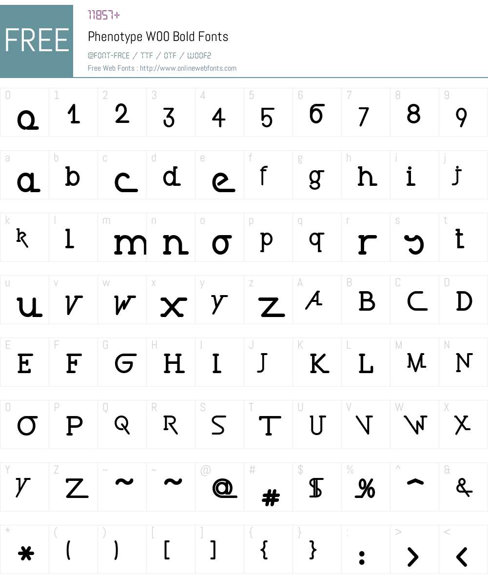 PhenotypeW00-Bold Font Screenshots