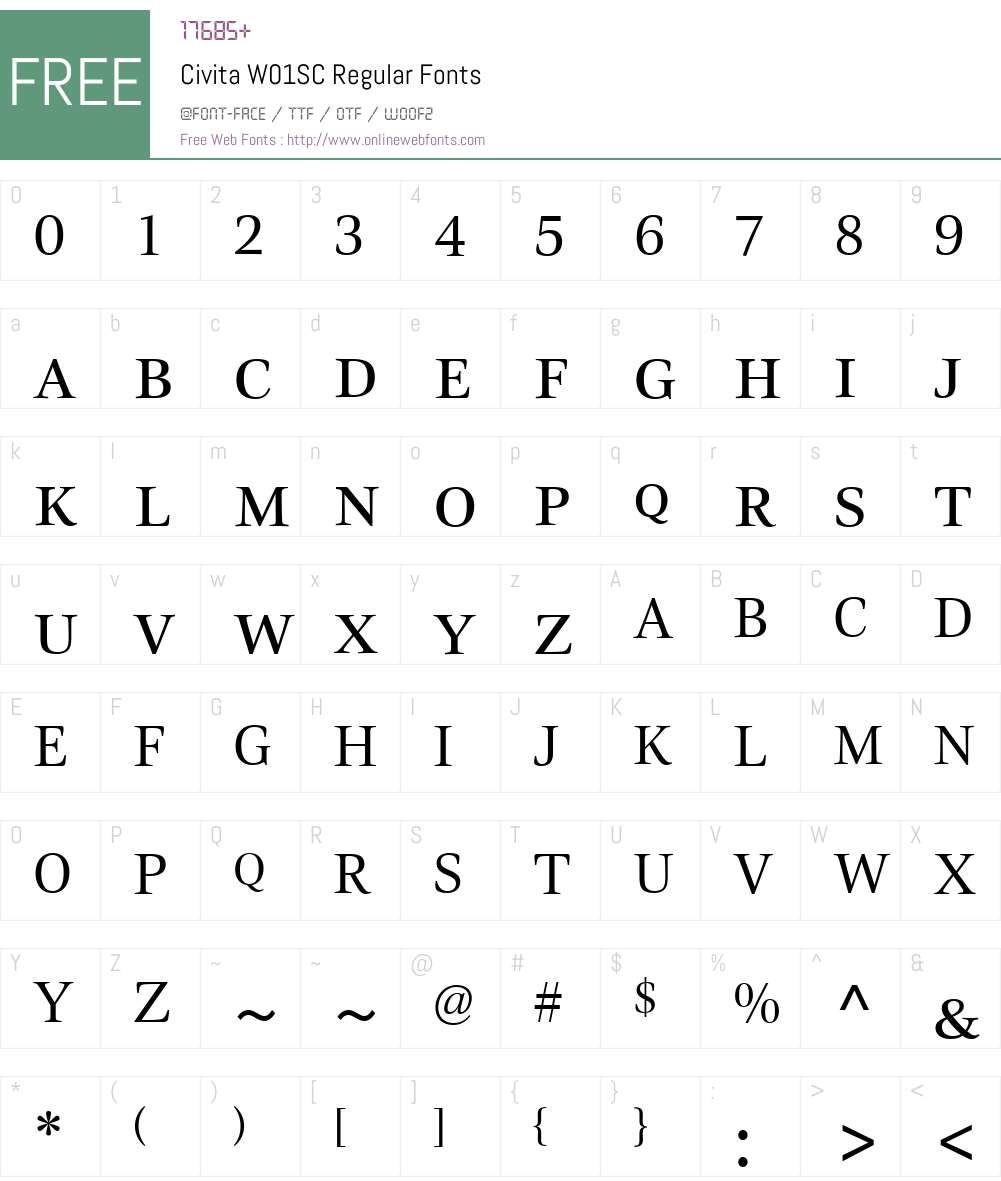 Civita Font Screenshots