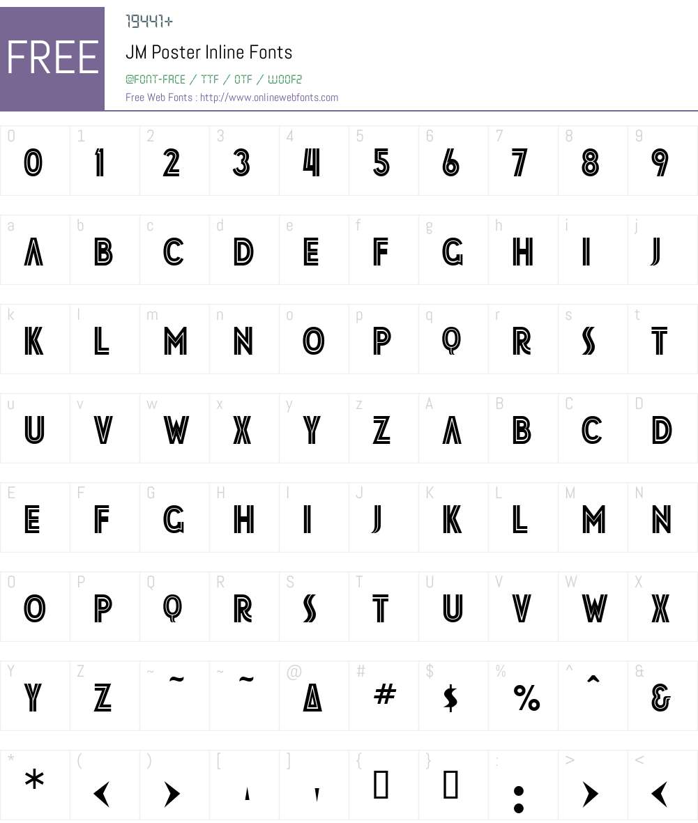 JM Poster Inline Font Screenshots