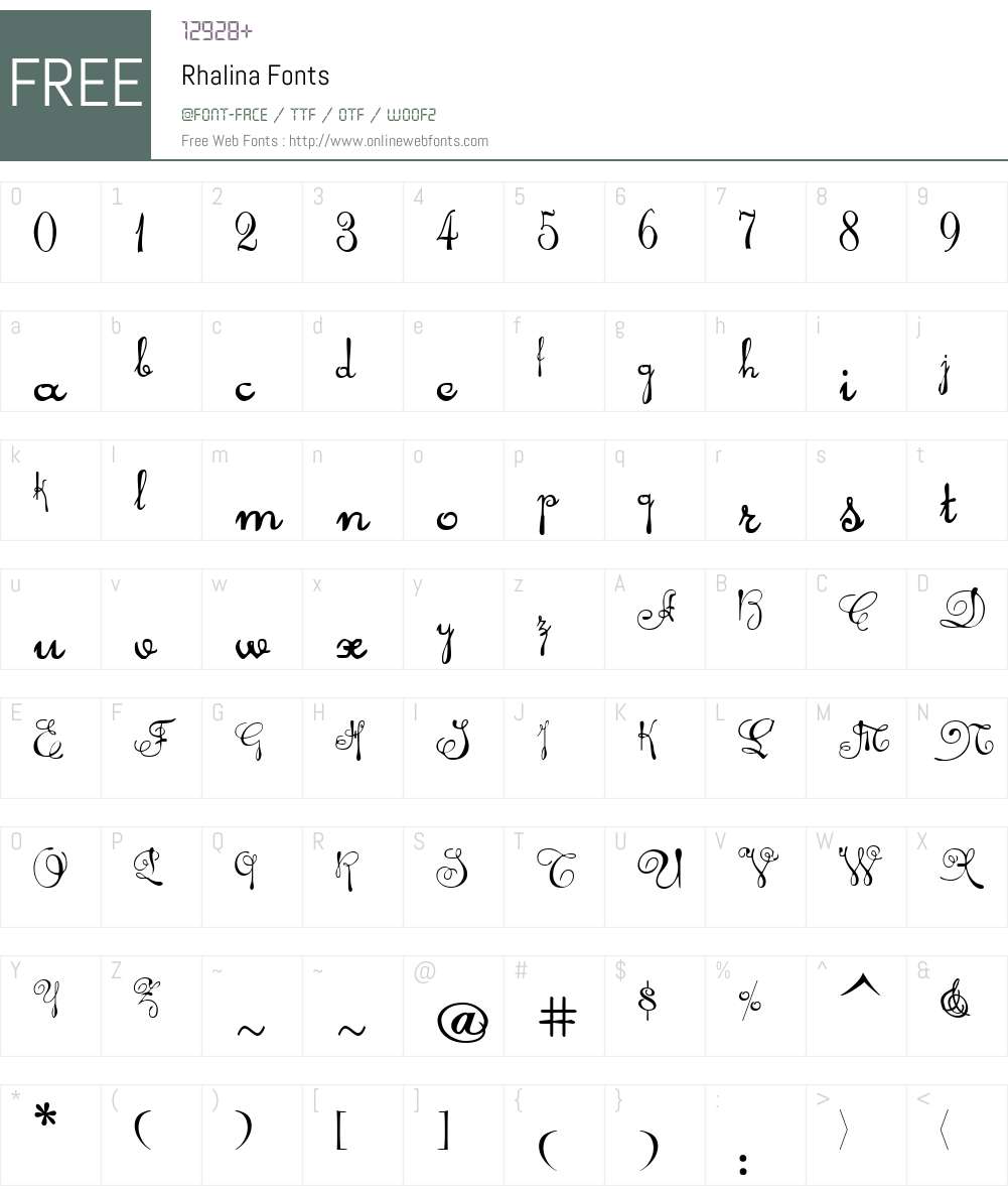 Rhalina Font Screenshots