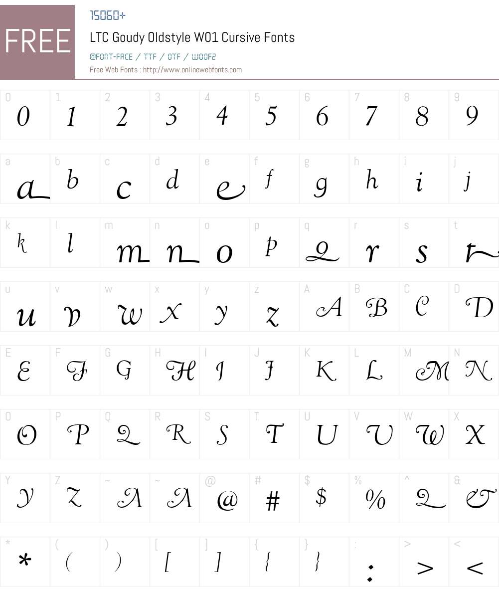LTCGoudyOldstyleW01-Cursive Font Screenshots