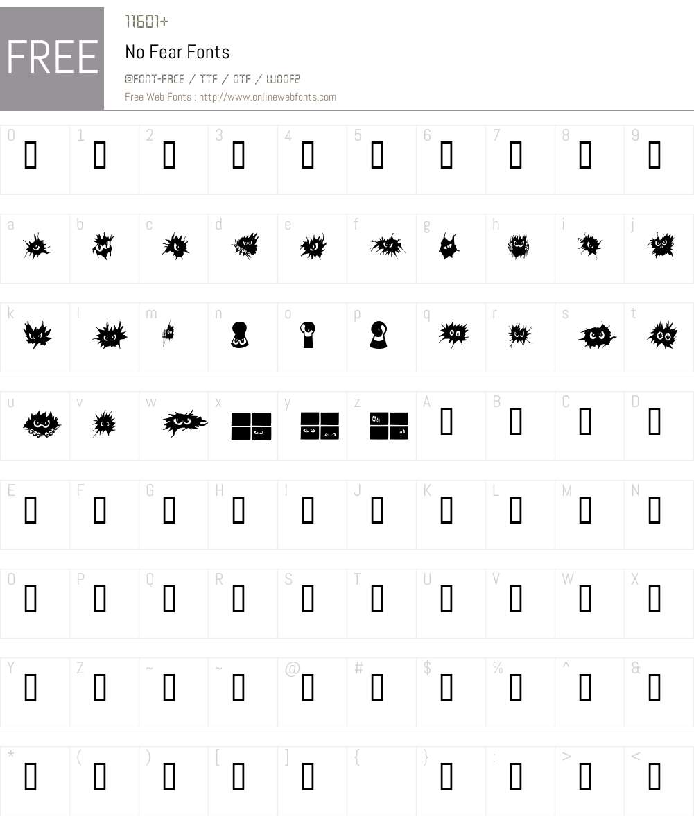 No Fear Font Screenshots