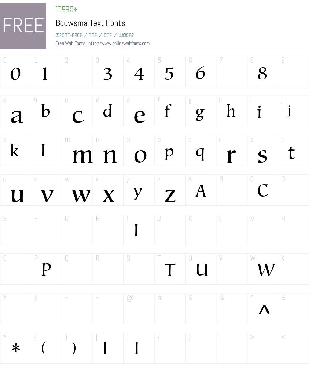 BouwsmaText Font Screenshots