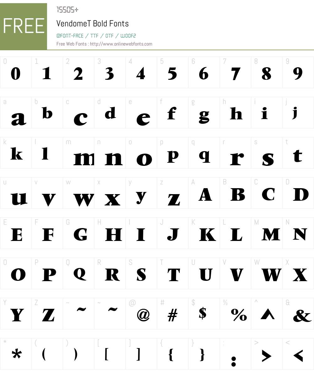 VendomeT Font Screenshots