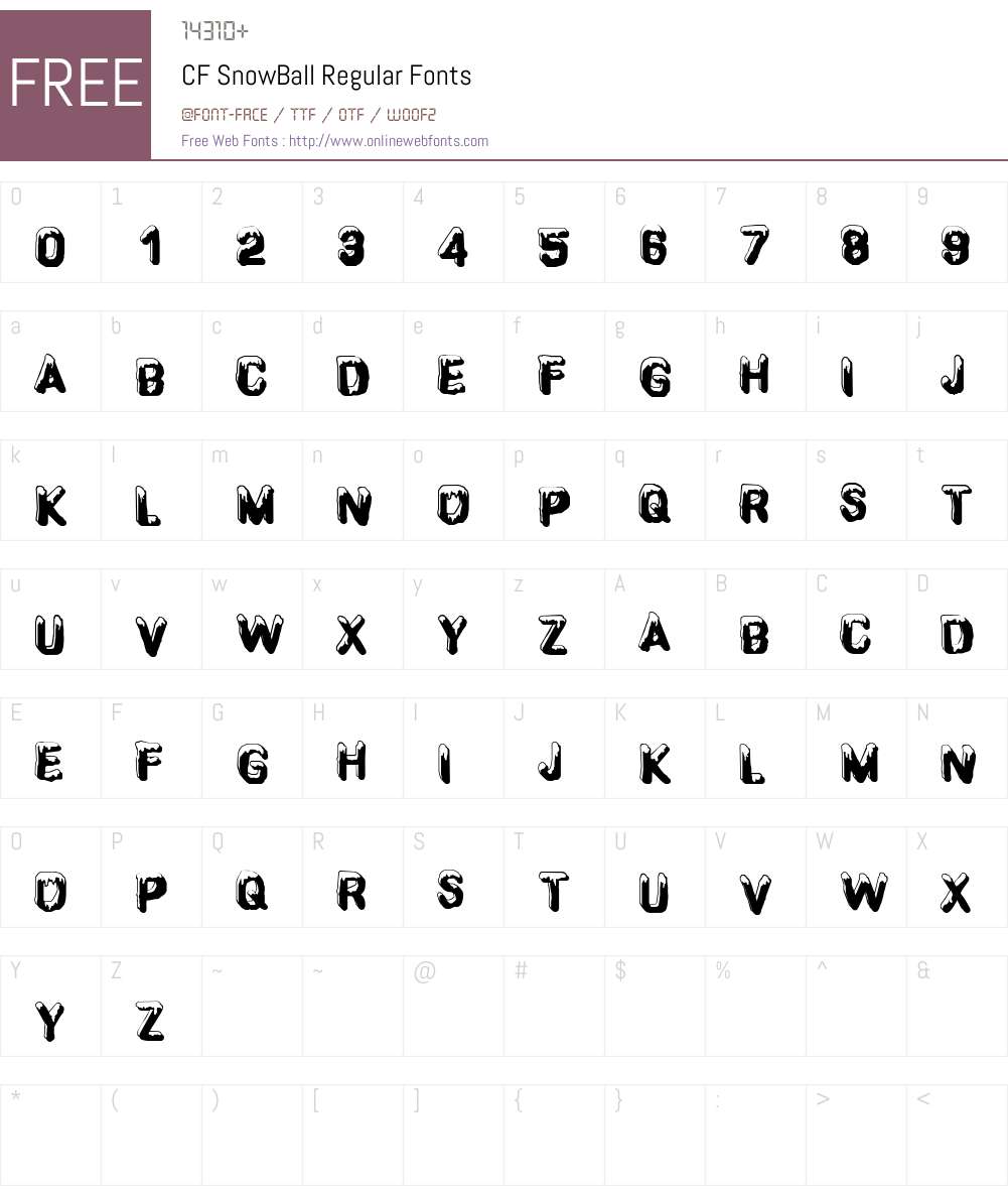 CF SnowBall Font Screenshots