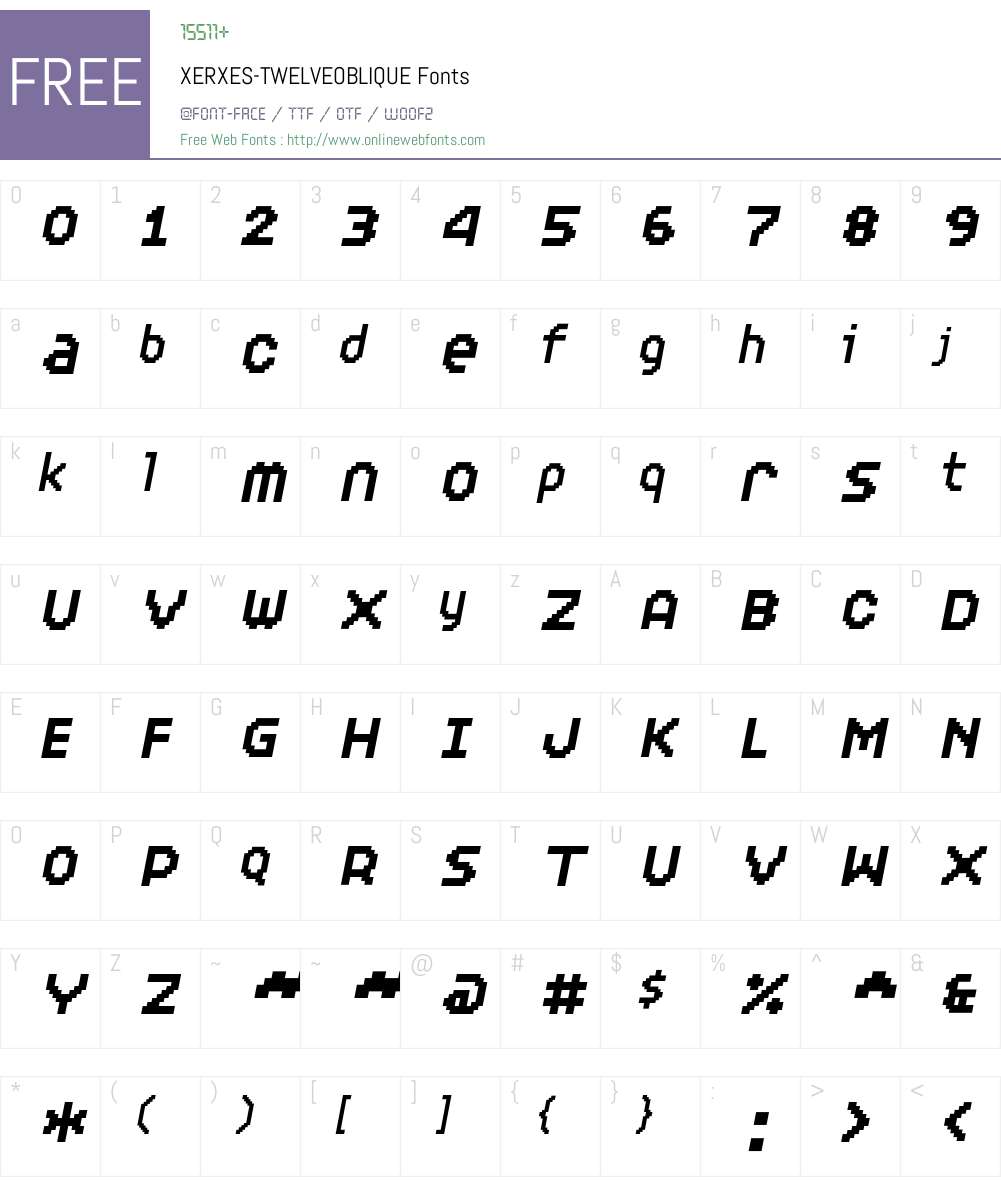 XERXES Font Screenshots