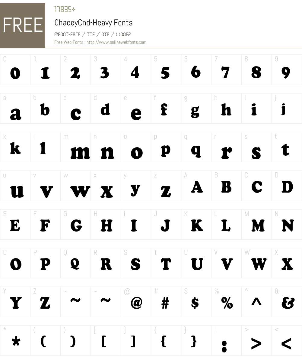 ChaceyCnd-Heavy Font Screenshots