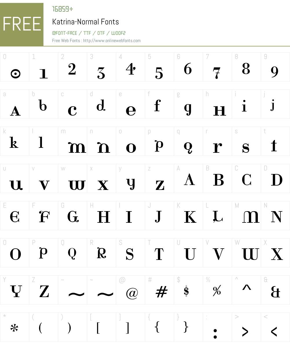 Katrina Font Screenshots