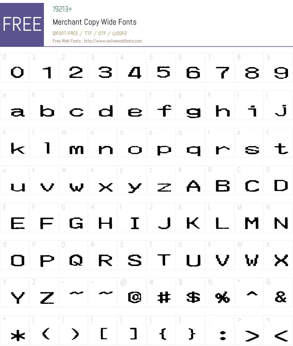 Merchant Copy Wide Font Screenshots
