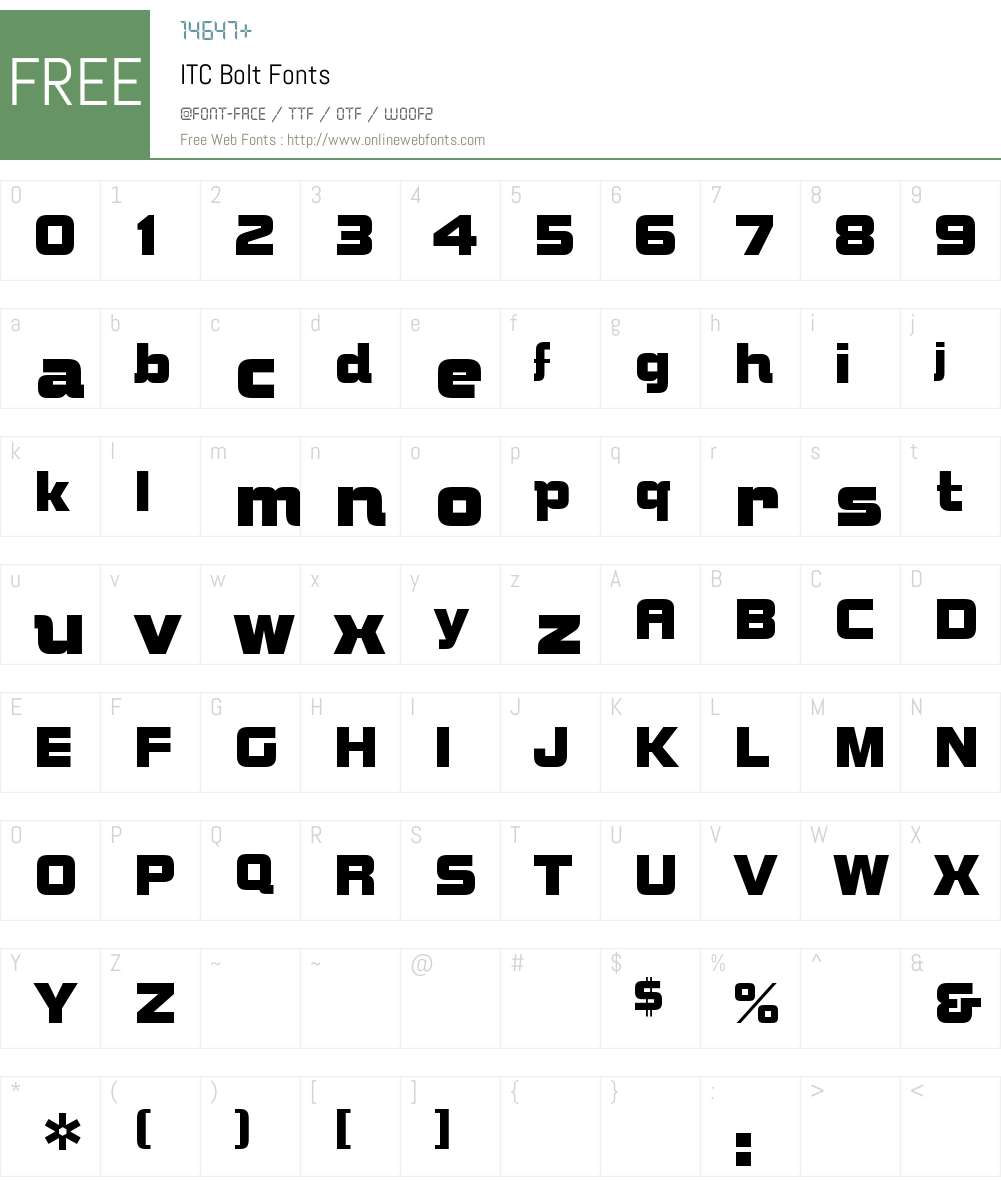 ITCBolt Font Screenshots