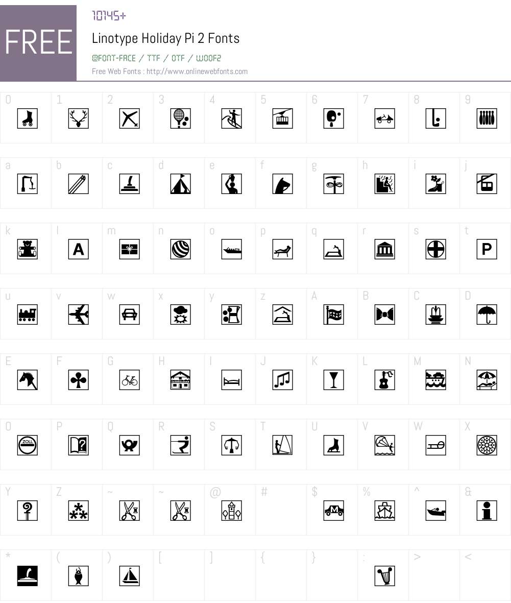 Linotype Holiday Pi Font Screenshots