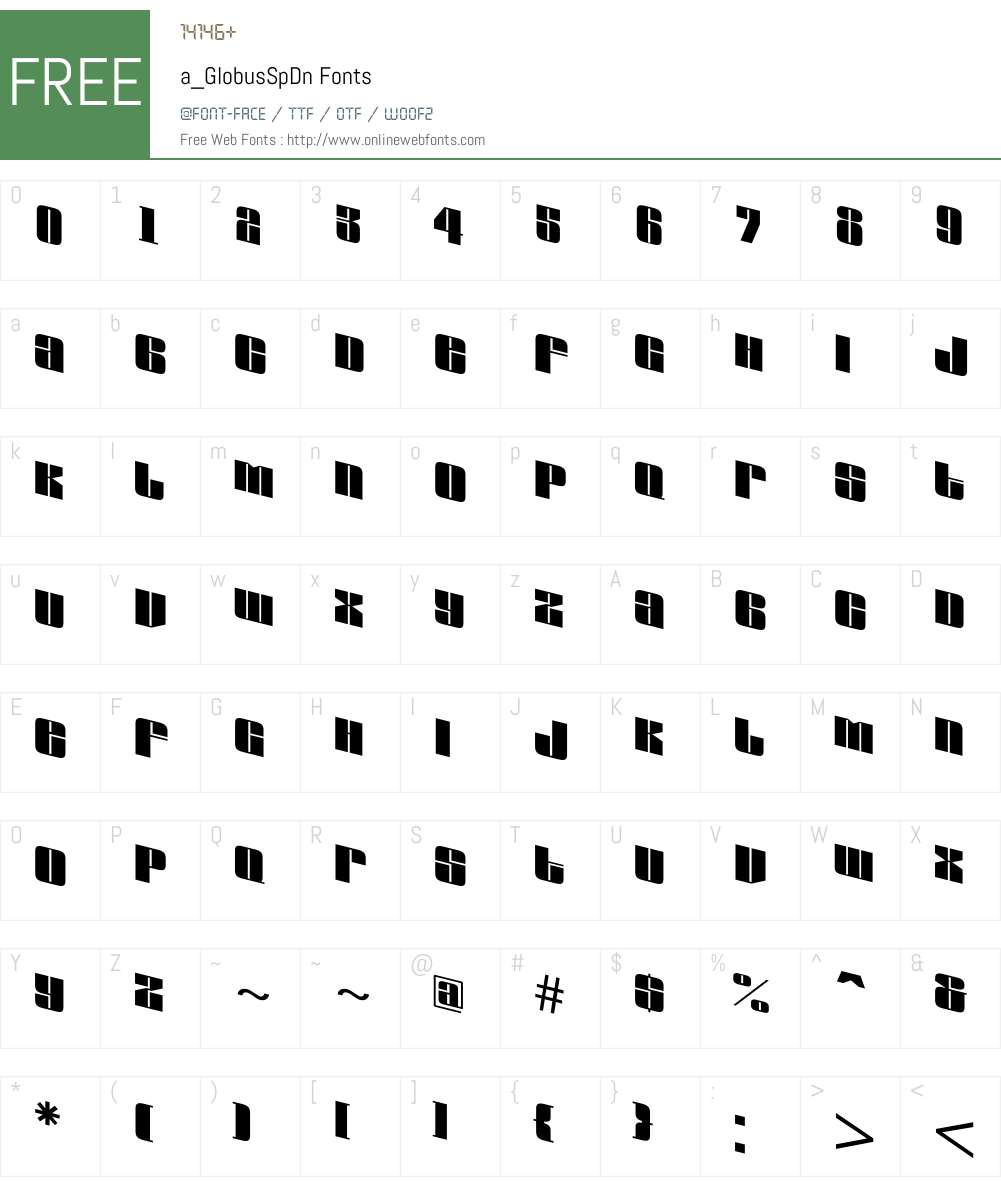 a_GlobusSpDn Font Screenshots