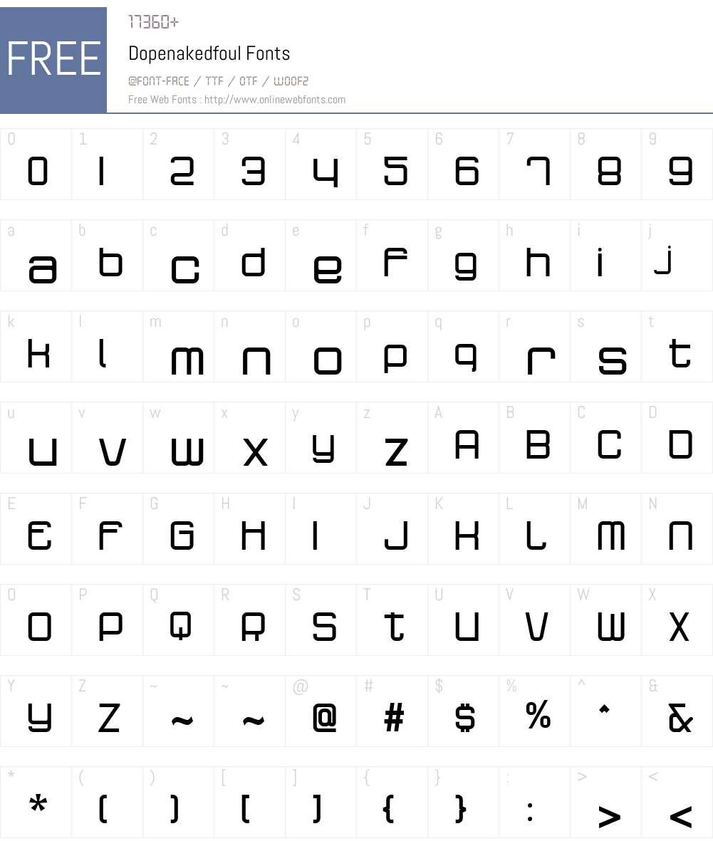 Dopenakedfoul Font Screenshots